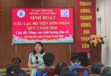 PHƯỜNG TÂN SƠN HÒA TỔ CHỨC SINH HOẠT CÂU LẠC BỘ TIỀN HÔN NHÂN QUÝ 2 NĂM 2026 KẾT HỢP TRUYỀN THÔNG “NÂNG CAO CHẤT LƯỢNG DÂN SỐ, TƯ VẤN VÀ KHÁM SỨC KHỎE TRƯỚC KHI KẾT HÔN”